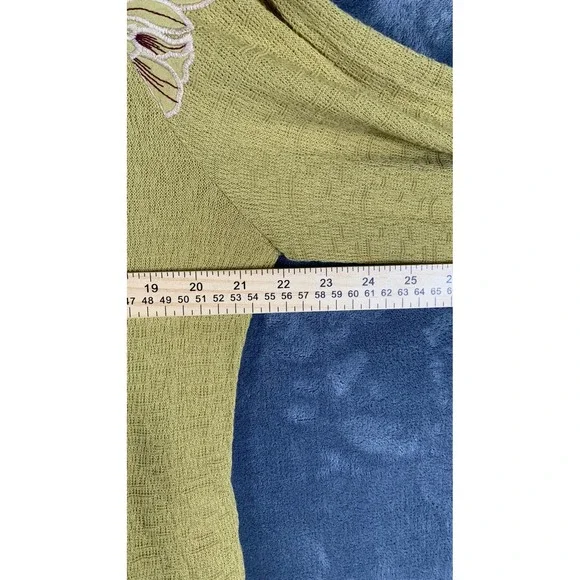 Daniel Rainn Mustard Crochet Trim Thermal Knit Henley Top XXL new - Picture 8 of 8